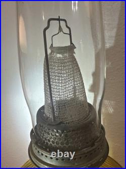Antique Aladdin Amber Crystal Beehive Oil Lamp with Model B Burner Vintage 1930s