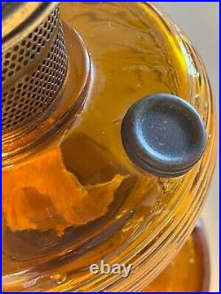 Antique Aladdin Amber Glass Beehive Kerosene Oil Lamp Model C Original Burner