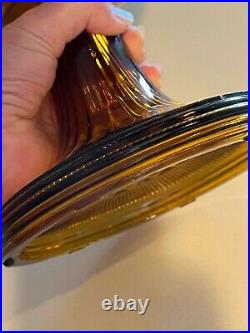 Antique Aladdin Amber Glass Beehive Kerosene Oil Lamp Model C Original Burner