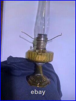 Antique Aladdin Amber Model B-101 Corinthian Kerosene Stand Lamp 1935