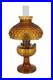 Antique Aladdin Amber Quilted Glass Hobnail Hurricane Vanity Oil Lamp 21