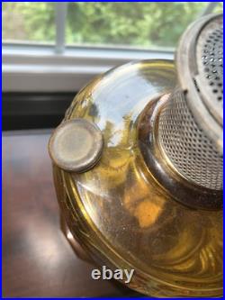 Antique Aladdin Amber Washington Drape Kerosene Oil Lamp With No 11 Burner
