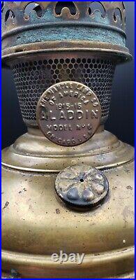 Antique Aladdin BRASS Oil/Kerosene Lamp Model no 6