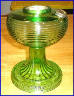Antique Aladdin Beehive Green Oil Lamp Fount / Foot Only No Burner, Chimney Etc