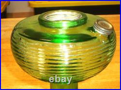 Antique Aladdin Beehive Green Oil Lamp Fount / Foot Only No Burner, Chimney Etc