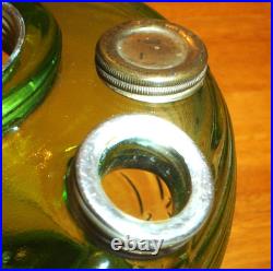 Antique Aladdin Beehive Green Oil Lamp Fount / Foot Only No Burner, Chimney Etc