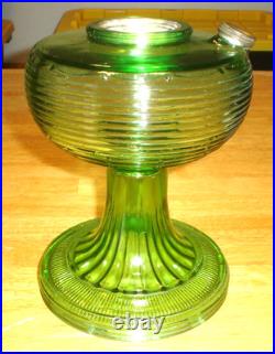 Antique Aladdin Beehive Green Oil Lamp Fount / Foot Only No Burner, Chimney Etc