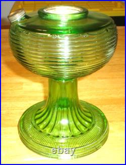 Antique Aladdin Beehive Green Oil Lamp Fount / Foot Only No Burner, Chimney Etc