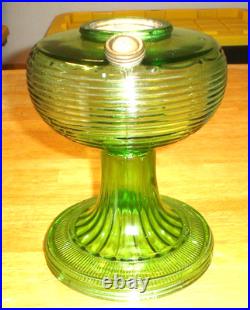 Antique Aladdin Beehive Green Oil Lamp Fount / Foot Only No Burner, Chimney Etc