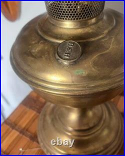 Antique Aladdin Brass Electrified Oil Kerosene Table Lamp