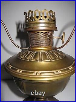 Antique Aladdin Brass Kerosene Mantle Oil Lamp Base Model No. 8 with Shade Ring