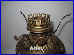 Antique Aladdin Brass Kerosene Mantle Oil Lamp Base Model No. 8 with Shade Ring