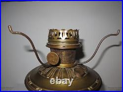 Antique Aladdin Brass Kerosene Mantle Oil Lamp Base Model No. 8 with Shade Ring