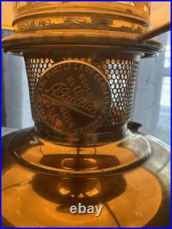 Antique Aladdin Brass Lamp Victorian Style Milk Glass Shade 1920s