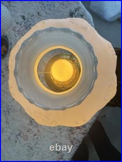 Antique Aladdin Brass Lamp Victorian Style Milk Glass Shade 1920s