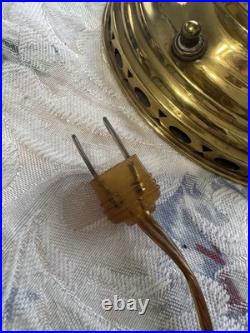 Antique Aladdin Brass Lamp Victorian Style Milk Glass Shade 1920s