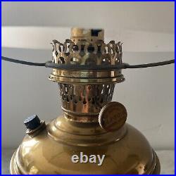 Antique Aladdin Brass Model #5 Kerosene Oil Lamp Electrified