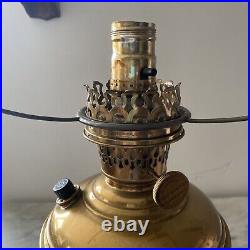 Antique Aladdin Brass Model #5 Kerosene Oil Lamp Electrified