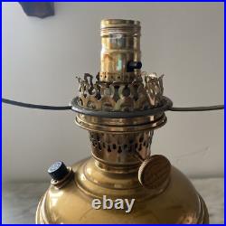 Antique Aladdin Brass Model #5 Kerosene Oil Lamp Electrified
