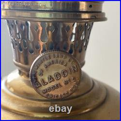 Antique Aladdin Brass Model #5 Kerosene Oil Lamp Electrified