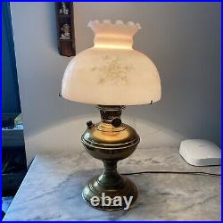 Antique Aladdin Brass Model #5 Kerosene Oil Lamp Electrified