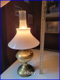 Antique Aladdin Brass Model #6 Oil Lamp Electrified 1915-16 Shades Included
