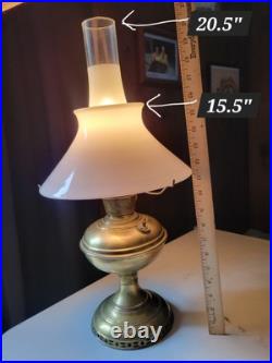 Antique Aladdin Brass Model #6 Oil Lamp Electrified 1915-16 Shades Included