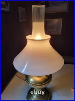 Antique Aladdin Brass Model #6 Oil Lamp Electrified 1915-16 Shades Included