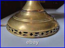 Antique Aladdin Brass Model #6 Oil Lamp Electrified 1915-16 Shades Included