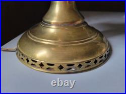 Antique Aladdin Brass Model #6 Oil Lamp Electrified 1915-16 Shades Included
