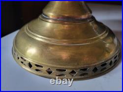 Antique Aladdin Brass Model #6 Oil Lamp Electrified 1915-16 Shades Included