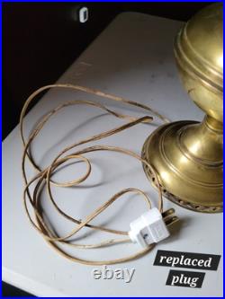 Antique Aladdin Brass Model #6 Oil Lamp Electrified 1915-16 Shades Included