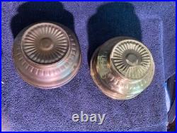 Antique Aladdin Brass Pot Pair Model B Font Pre-1949 No-161, No-162