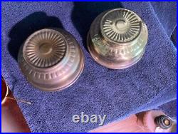 Antique Aladdin Brass Pot Pair Model B Font Pre-1949 No-161, No-162