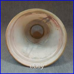 Antique Aladdin Cast Iron Lamp Base #163, Reverse Hand-painted Glass Shade