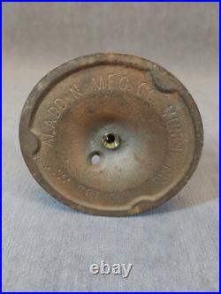 Antique Aladdin Cast Iron Lamp Base #163, Reverse Hand-painted Glass Shade