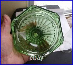 Antique Aladdin Clear Font Green Foot Glass Corinthian Oil Lamp B 105. 1936