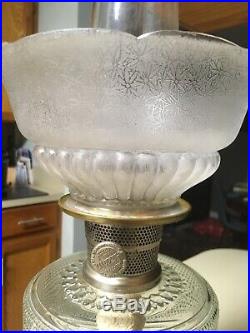 Antique Aladdin Clear Kerosene Colonial Oil Lamp Nu-Type A