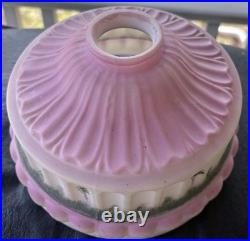 Antique Aladdin Coleman Oil Kerosene Hanging Lamp Pink Glass Shade 2-1/4 fitter