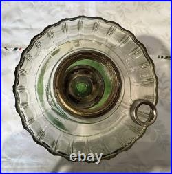 Antique Aladdin Corinthian B-105 Clear Font Green Foot Oil Lamp 1935-36