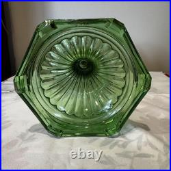 Antique Aladdin Corinthian B-105 Clear Font Green Foot Oil Lamp 1935-36