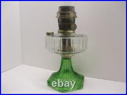 Antique Aladdin Corinthian B-105 Clear Font Green Foot Oil Lamp 1935-36 complete