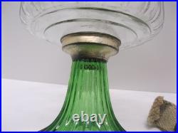 Antique Aladdin Corinthian B-105 Clear Font Green Foot Oil Lamp 1935-36 complete