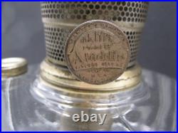 Antique Aladdin Corinthian B-105 Clear Font Green Foot Oil Lamp 1935-36 complete