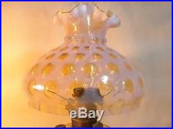 Antique Aladdin Corinthian Fenton Honeysuckle Combo Lamp w Shade Electric Option