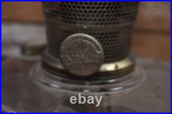 Antique Aladdin Corinthian Model B Black and Clear Glass Oil Lamp