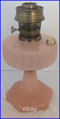 Antique Aladdin Corinthian Rose Moonstone Oil Lamp 23 Burner