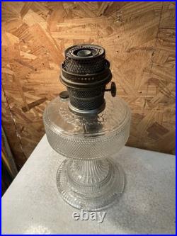 Antique Aladdin Crystal Colonial Oil Lamp