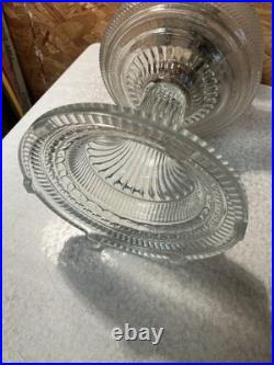 Antique Aladdin Crystal Colonial Oil Lamp