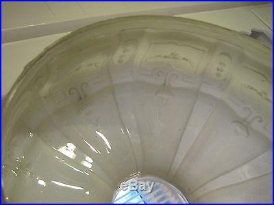 Antique Aladdin FROSTED Glass Oil Kerosene Lamp Shade Original TORCH PATTERN